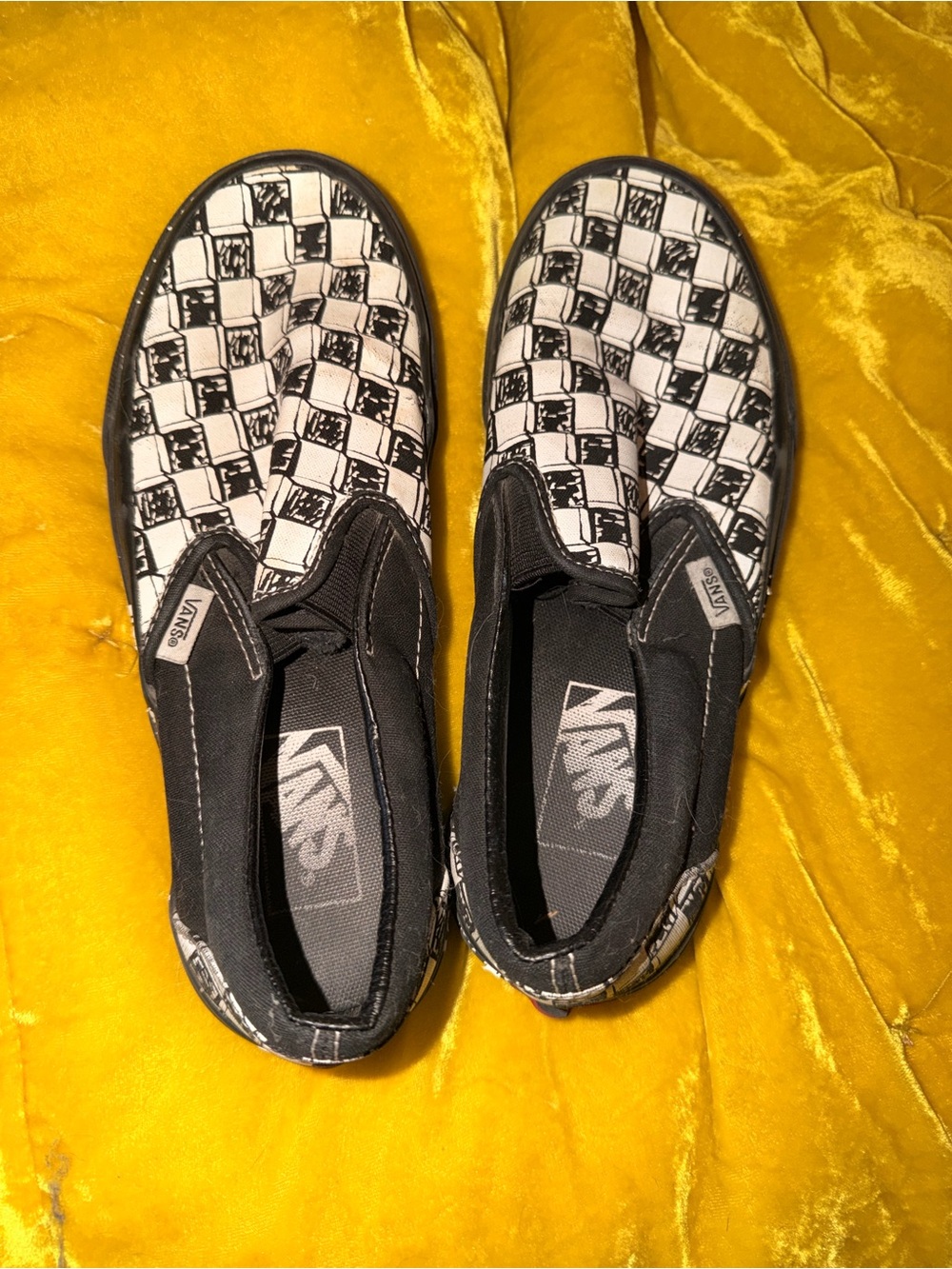 Vans Slip-On Sneakers in Black and White Checkerboard